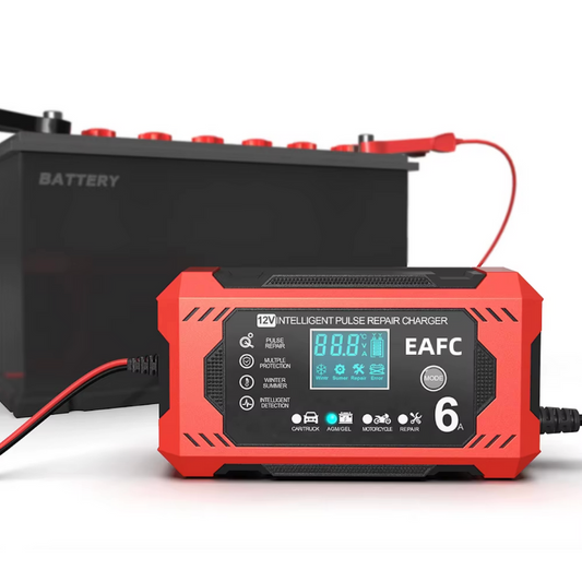 Intelligent Car Battery Charger 12V/24V - LCD Display & Automatic Protection