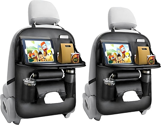 منظم مقعد السيارة الخلفي مع طاولة قابلة للطي - سهل التركيب ودائم