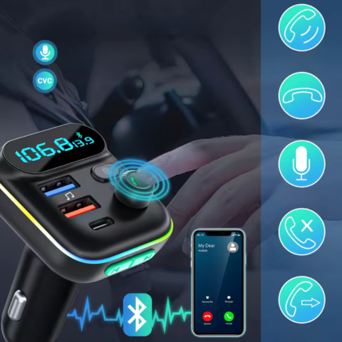 Trasmettitore FM Bluetooth per Auto — Chiamate Chiare & Musica Senza Fili
