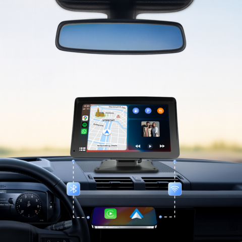 Multimediální obrazovka auta — CarPlay a Android Auto bezdrátově