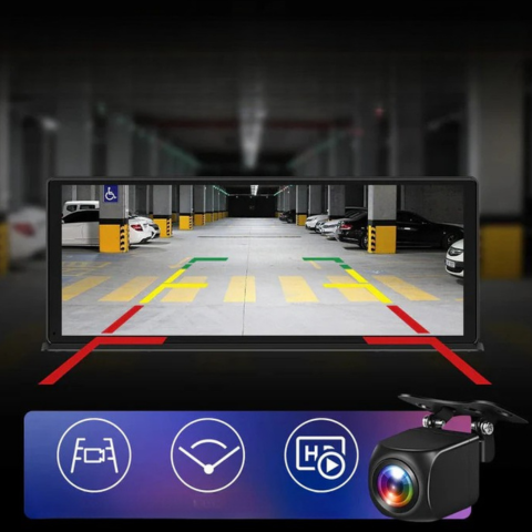 11,3 tuuman kosketusnäyttö 4K Dashcam-kameralla ja 1080p-takakatselukameralla - erittäin selkeä kuva ja sujuva ajo