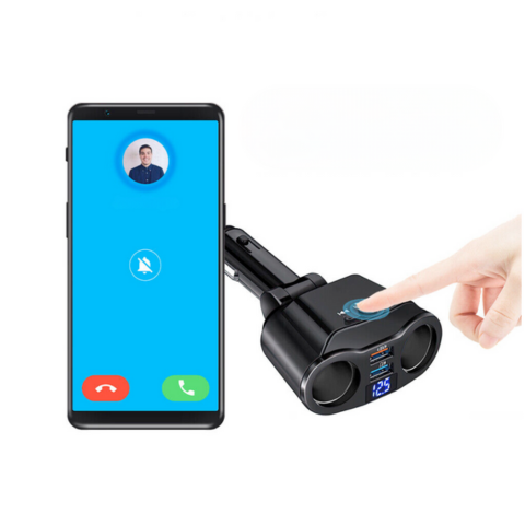 Adaptér do zapaľovača do auta - dvojitý port USB a digitálny displej