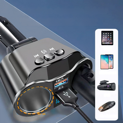 Adaptér do zapaľovača do auta - dvojitý port USB a digitálny displej