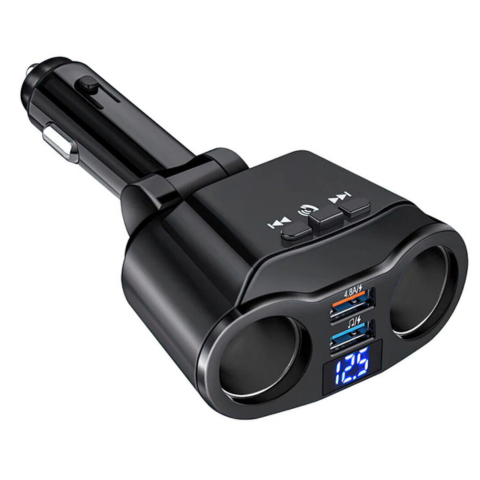 Adaptér do zapaľovača do auta - dvojitý port USB a digitálny displej