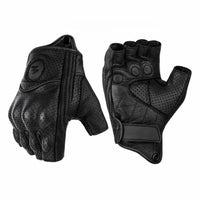 Guanti Moto Mezze Dita in Pelle PU – Stile Biker Retrò & Traspiranti Estate