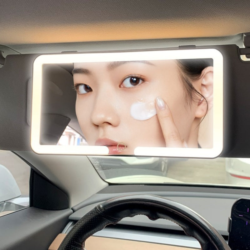 Led Make-up-Spiegel fürs Auto - Kompaktes Design & einstellbares Licht