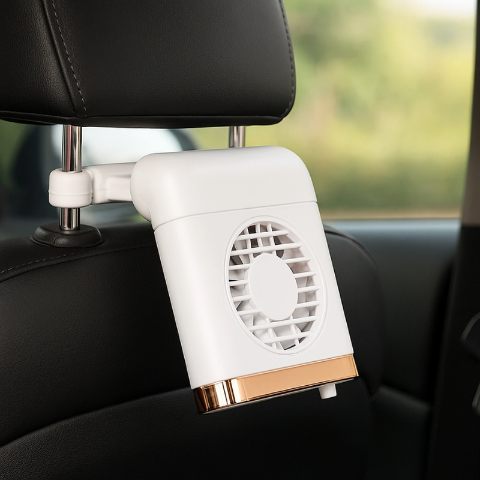 Mini ventilátor na upevnenie na autosedačku – ideálny na leto 