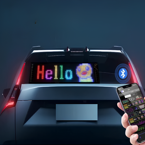 LED obrazovka pro auto – Přizpůsobené zprávy a emoji 