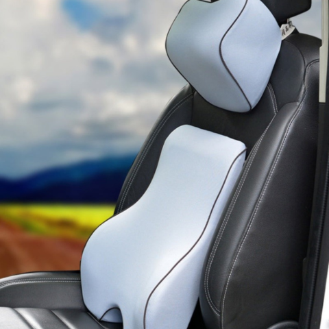 Lendenwirbel- und Kopfstützenkissen aus Memory Foam - Komfort Und Entlastung Für Den Rücken