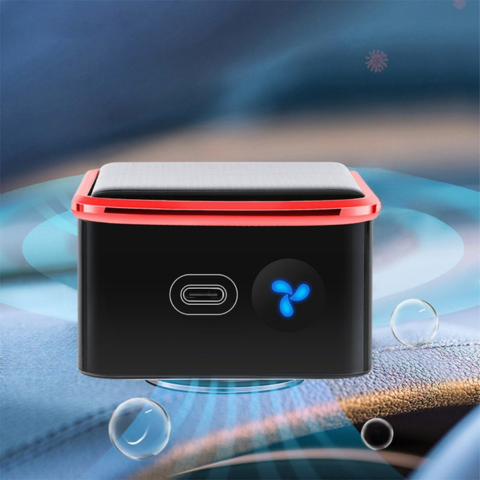 Solar Air Purifier for Car — Compact and USB Rechargeable 