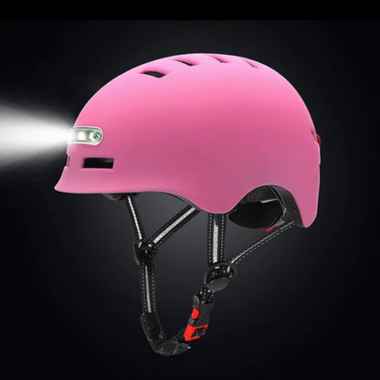 Kask rowerowy miejski – z przednim i tylnym oświetleniem LED 
