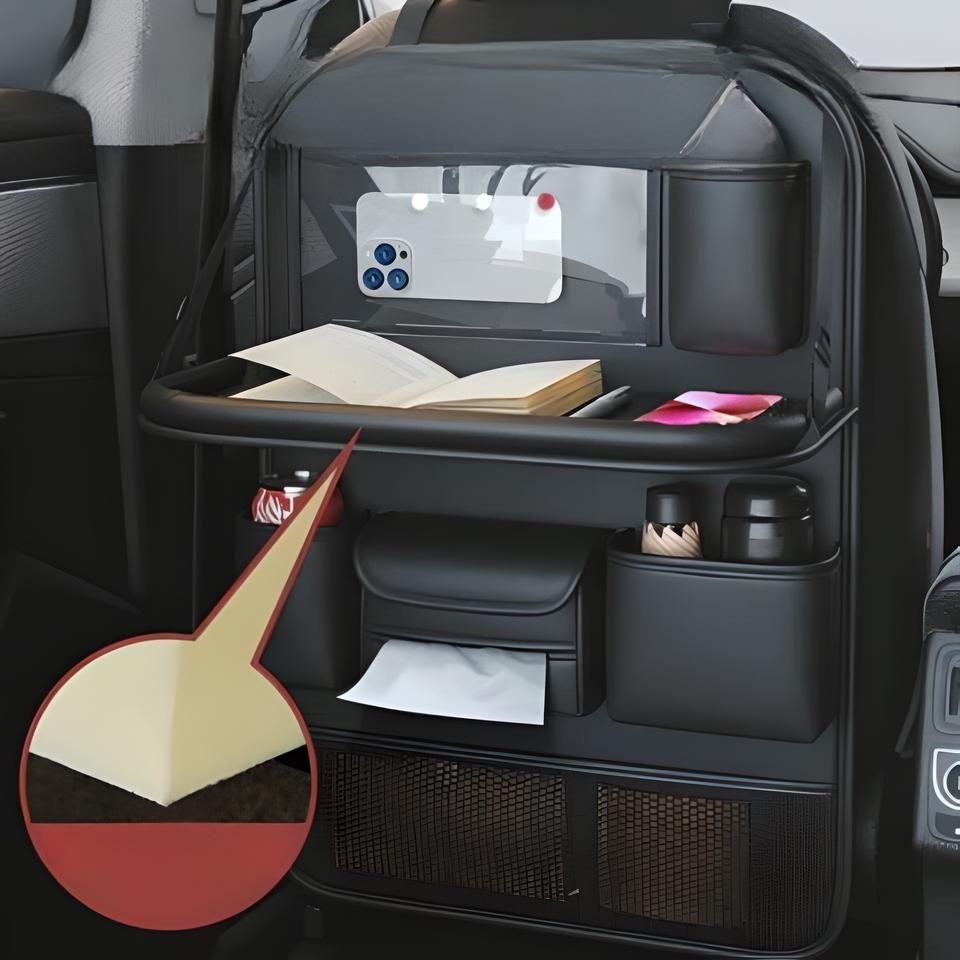 Auto-Sitzorganisator mit integrierter Tablette – Praktikabilität und Komfort garantiert 