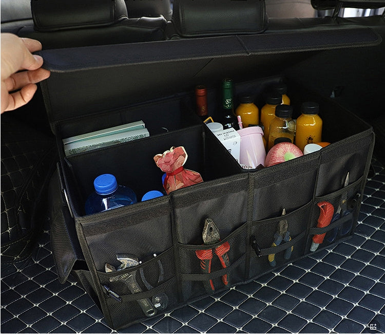 Large Capacity Car Trunk Organizer - Multiple Compartments and Total Stability
