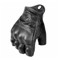 Guanti Moto Mezze Dita in Pelle PU – Stile Biker Retrò & Traspiranti Estate