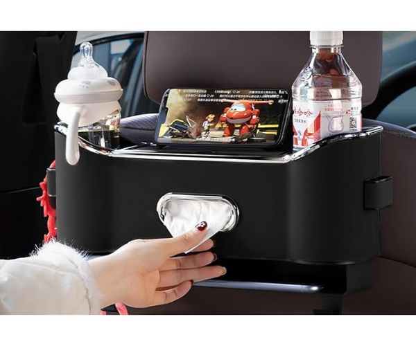 フックと収納ボックス付きリアシートオーガナイザー - スペースの最適化と車の整頓