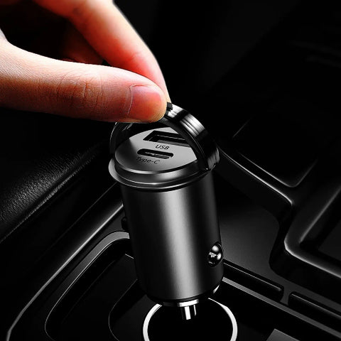 Kompaktný automobilový nabíjač – Dvojportový USB a rýchly 